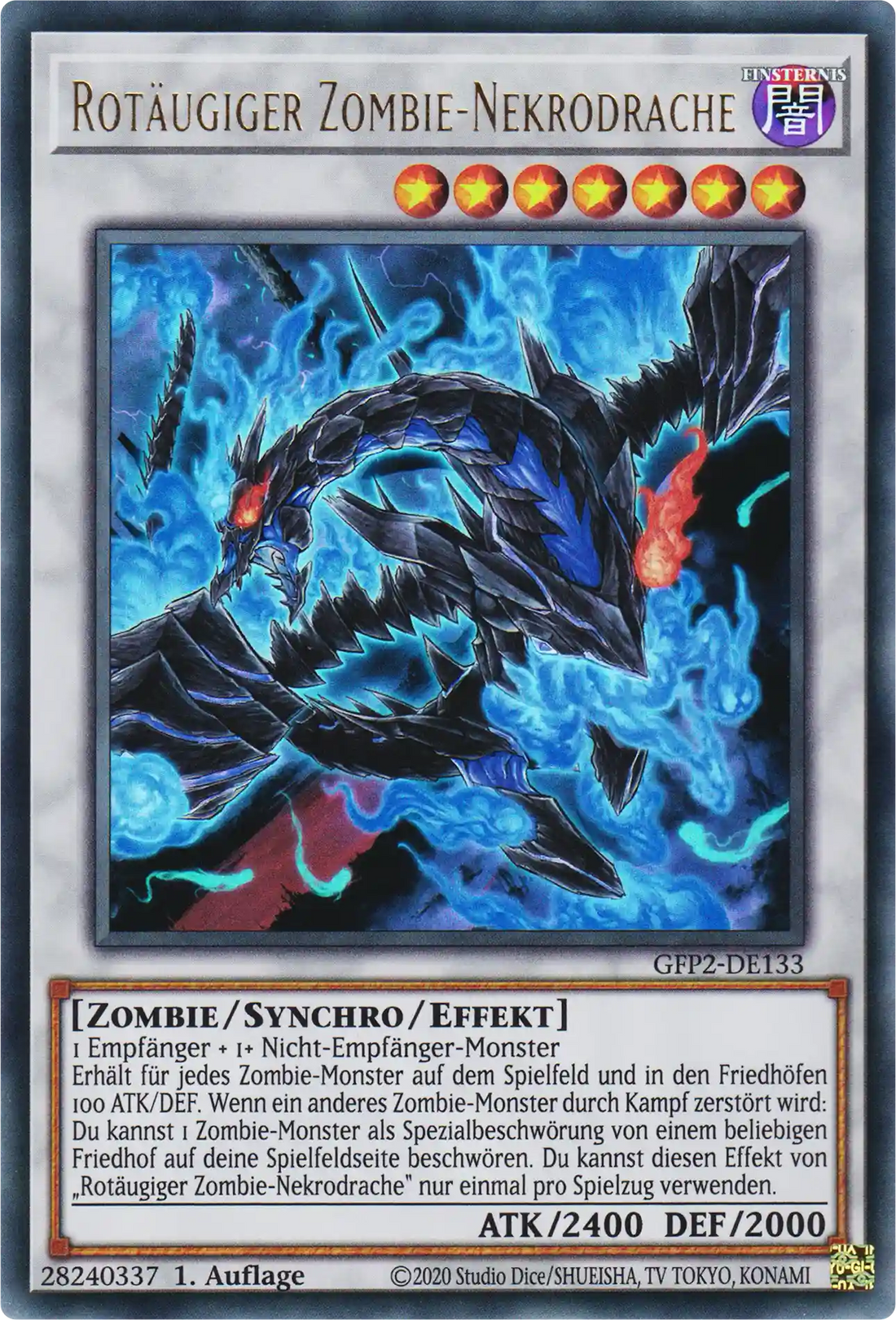 Rotäugiger Zombie-Nekrodrache Yu-Gi-Oh! Karte GFP2-DE133 Ultra Rare