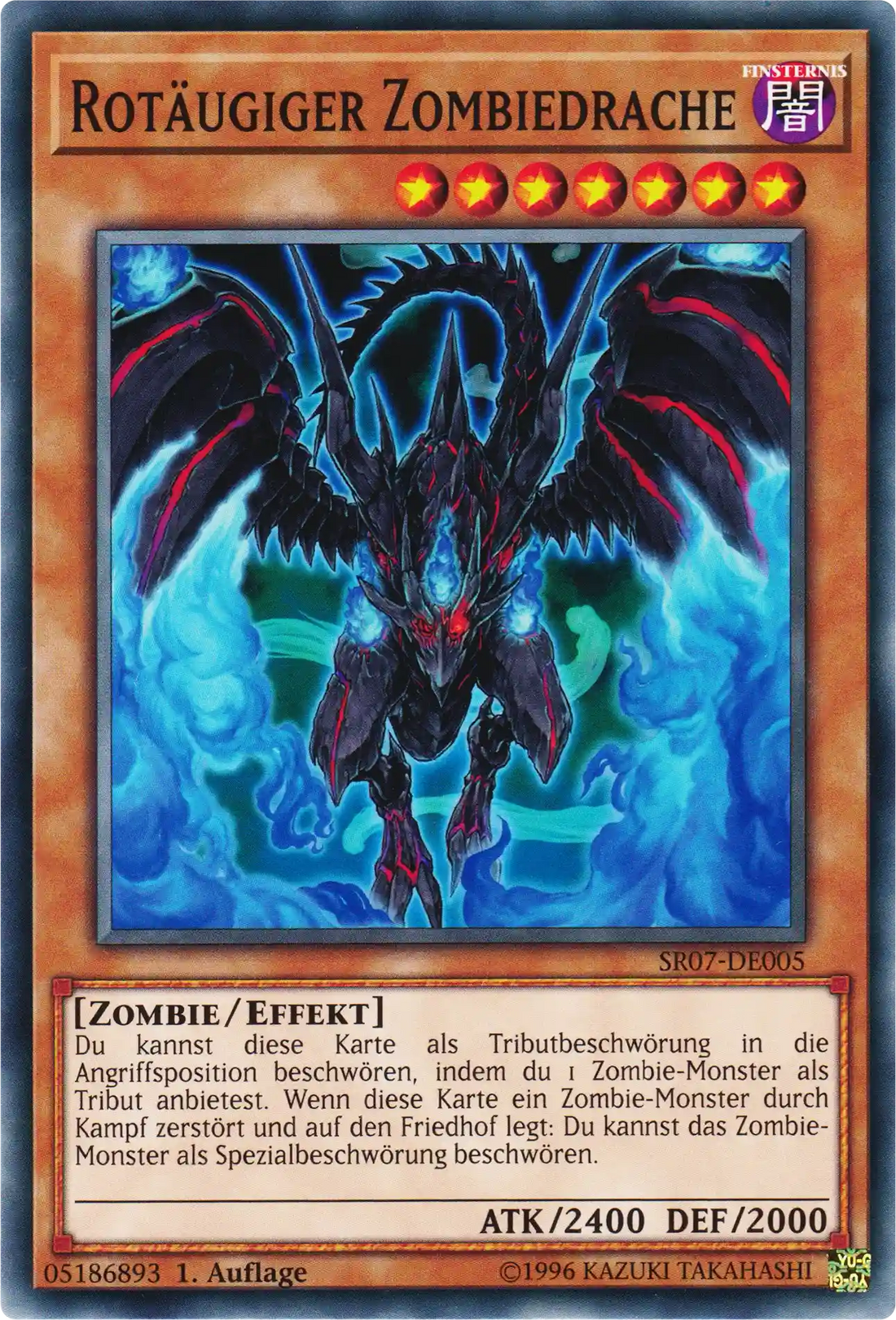 Rotäugiger Zombiedrache Yu-Gi-Oh! Karte SR07-DE005 Common