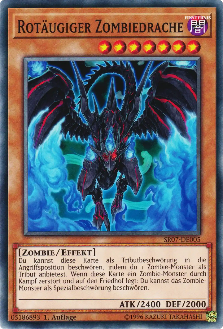 Rotäugiger Zombiedrache Yu-Gi-Oh! Karte SR07-DE005 Common