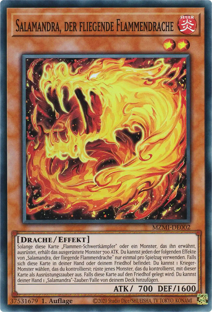 Salamandra, der fliegende Flammendrache Yu-Gi-Oh! Karte MZMI-DE002 Super Rare