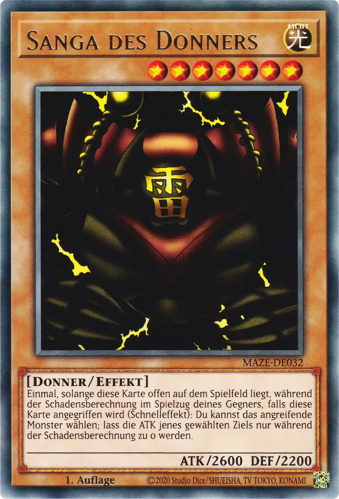 Sanga des Donners Yu-Gi-Oh! Karte MAZE-DE032 Rare