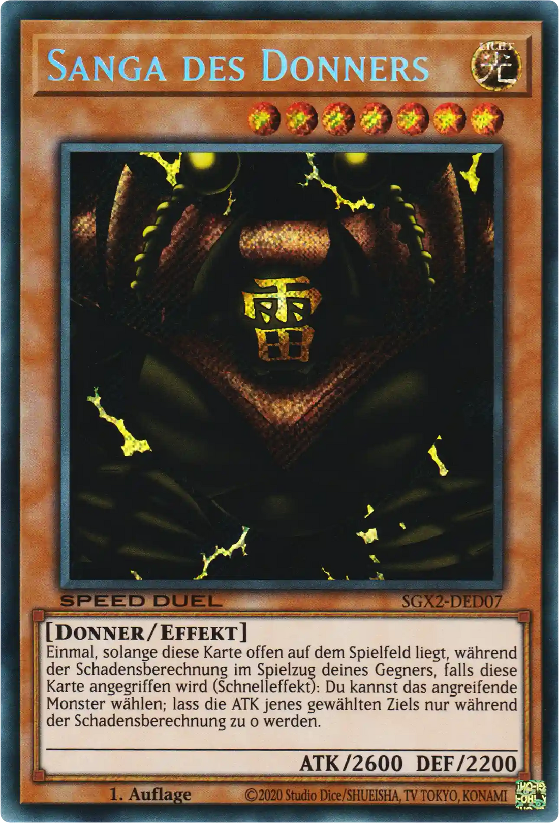 Sanga des Donners Yu-Gi-Oh! Karte SGX2-DED07 Secret Rare