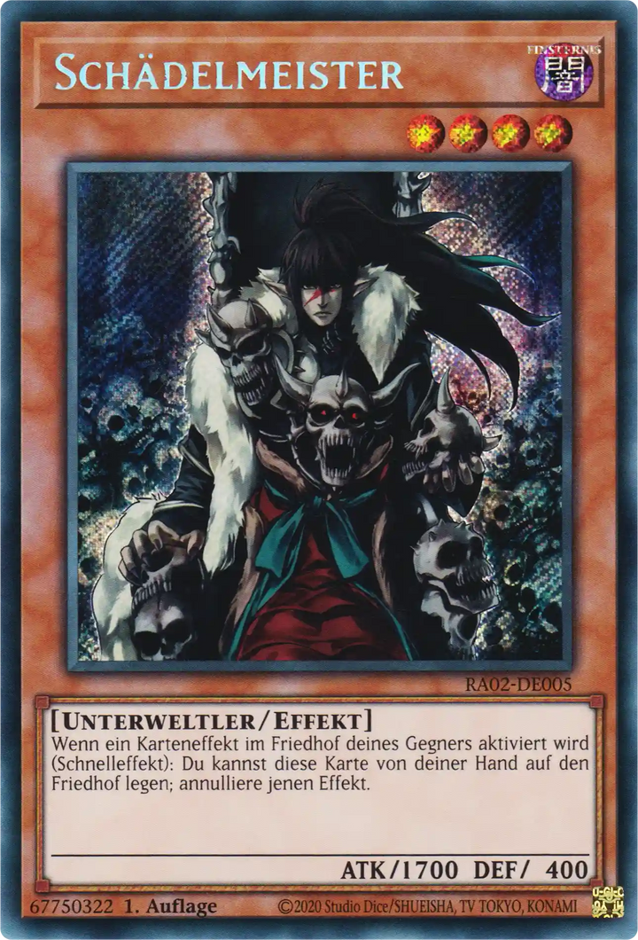 Schädelmeister Yu-Gi-Oh! Karte RA02-DE005 Secret Rare