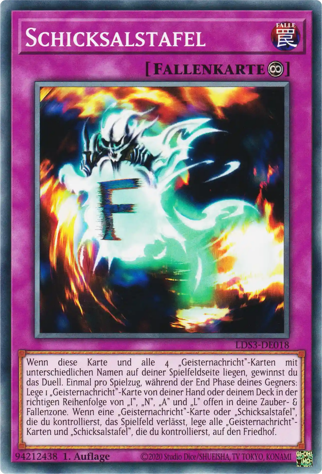 Schicksalstafel Yu-Gi-Oh! Karte LDS3-DE018 Common