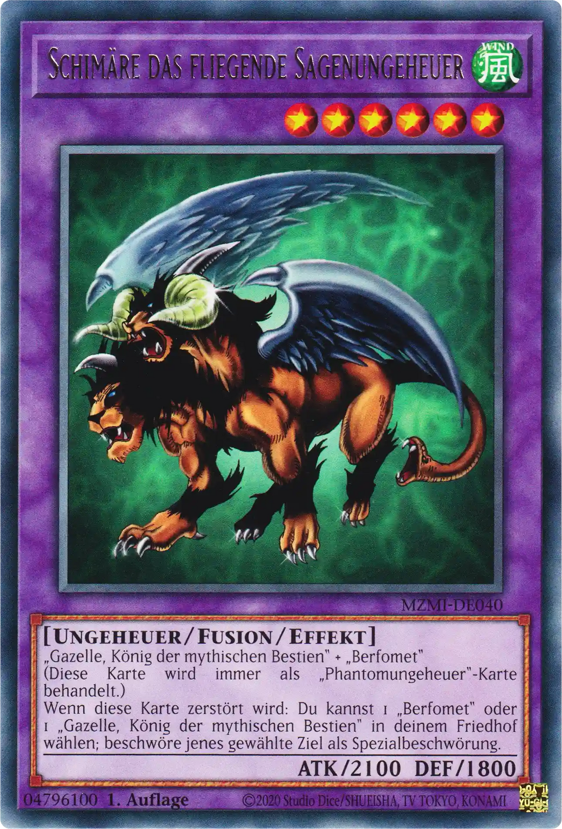 Schimäre das fliegende Sagenungeheuer Yu-Gi-Oh! Karte MZMI-DE040 Rare