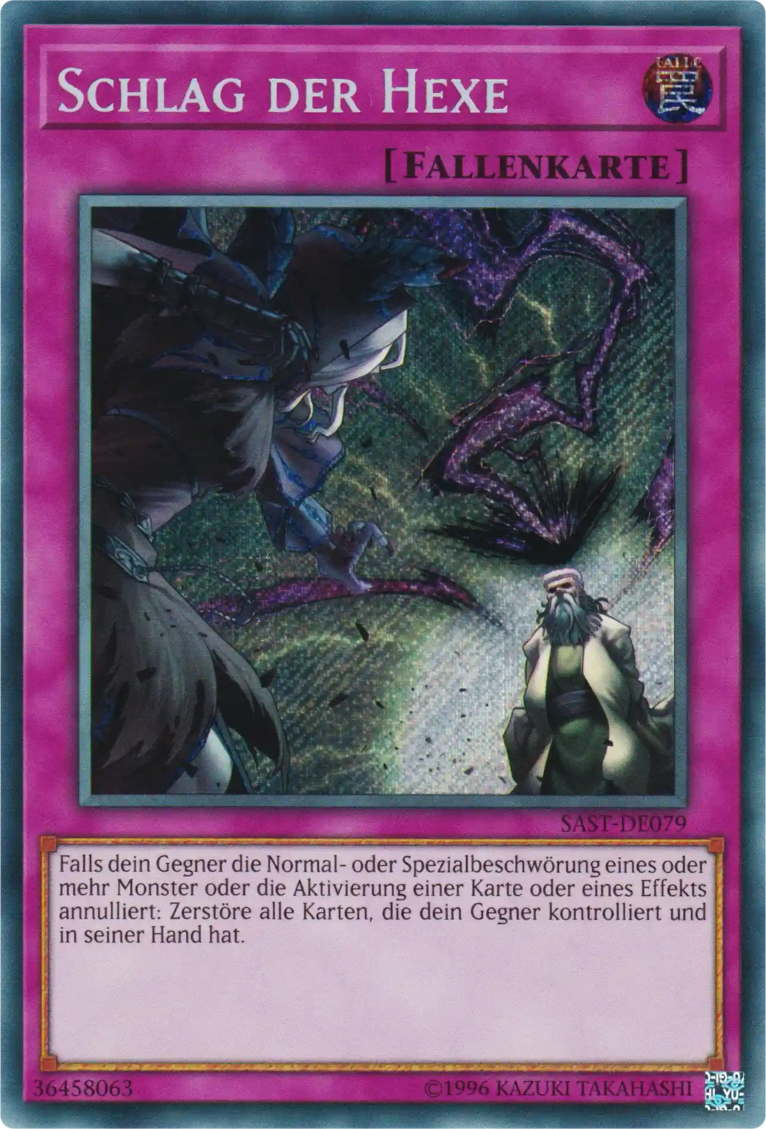 Schlag der Hexe Yu-Gi-Oh! Karte SAST-DE079 Secret Rare