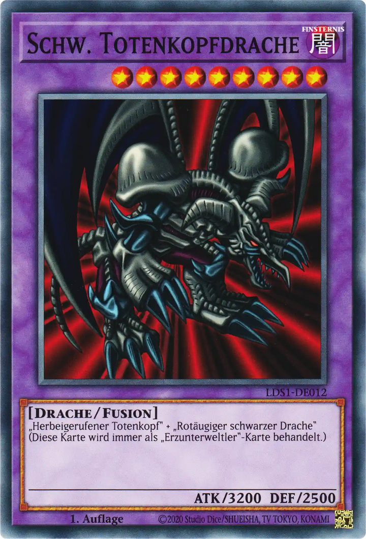 Schw. Totenkopfdrache Yu-Gi-Oh! Karte LDS1-DE012 Common