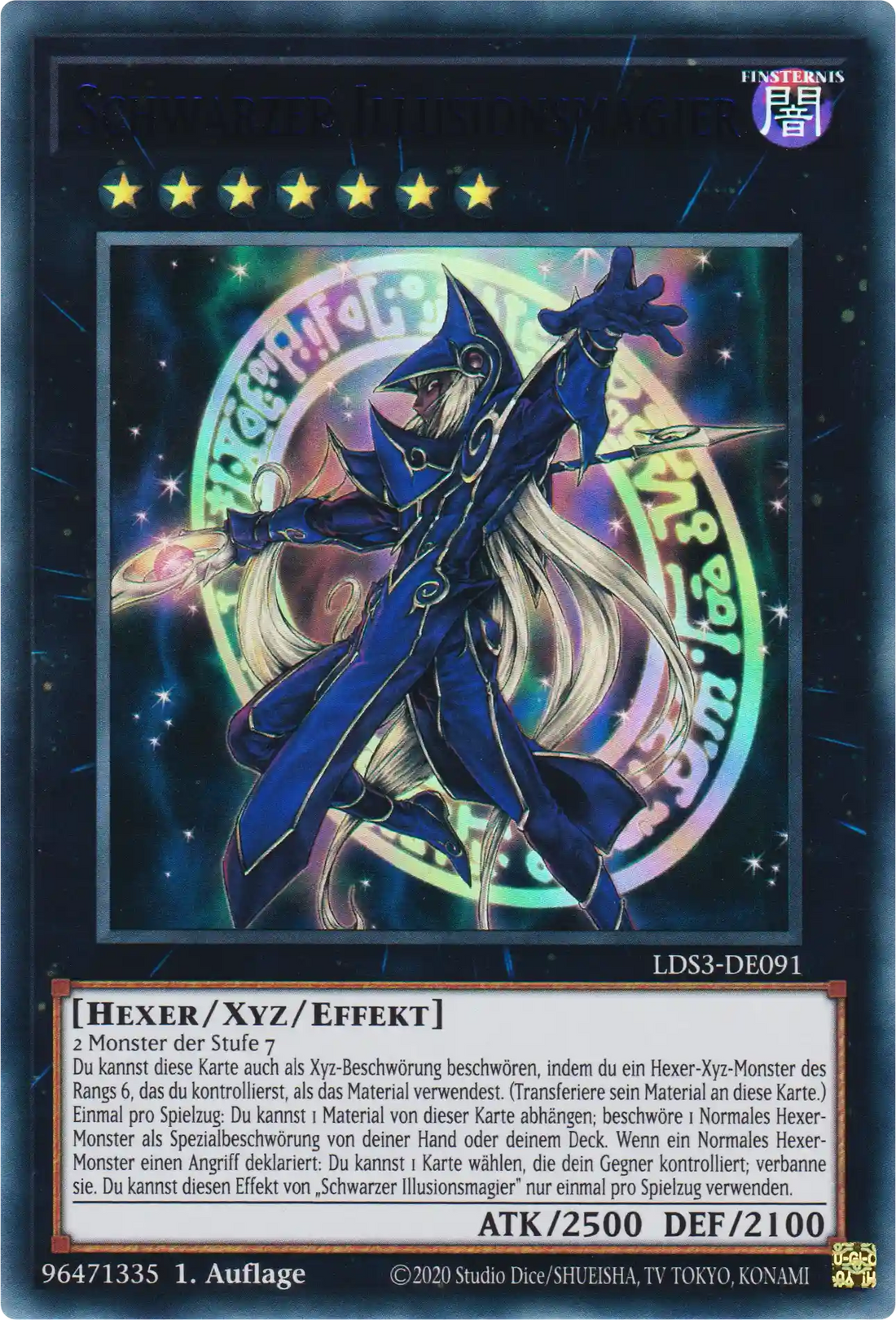 Schwarzer Illusionsmagier Yu-Gi-Oh! Karte LDS3-DE091 Blue Ultra Rare