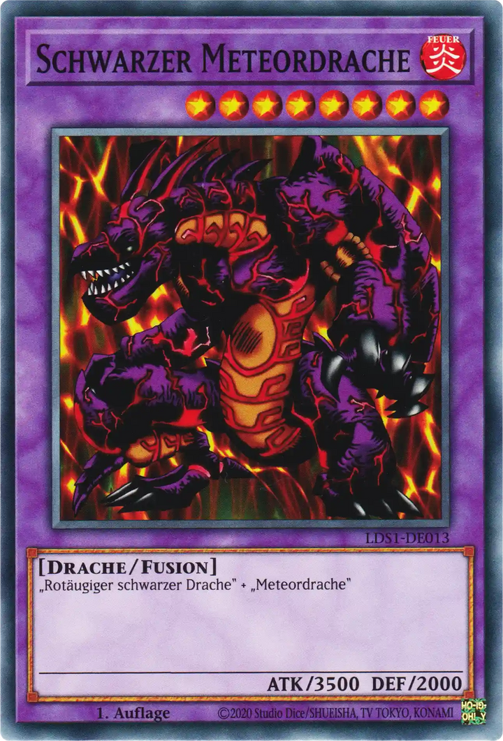 Schwarzer Meteordrache Yu-Gi-Oh! Karte LDS1-DE013 Common
