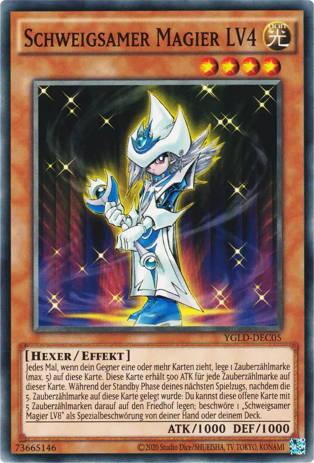 Schweigsamer Magier LV4 Yu-Gi-Oh! Karte YGLD-DEC05 Common