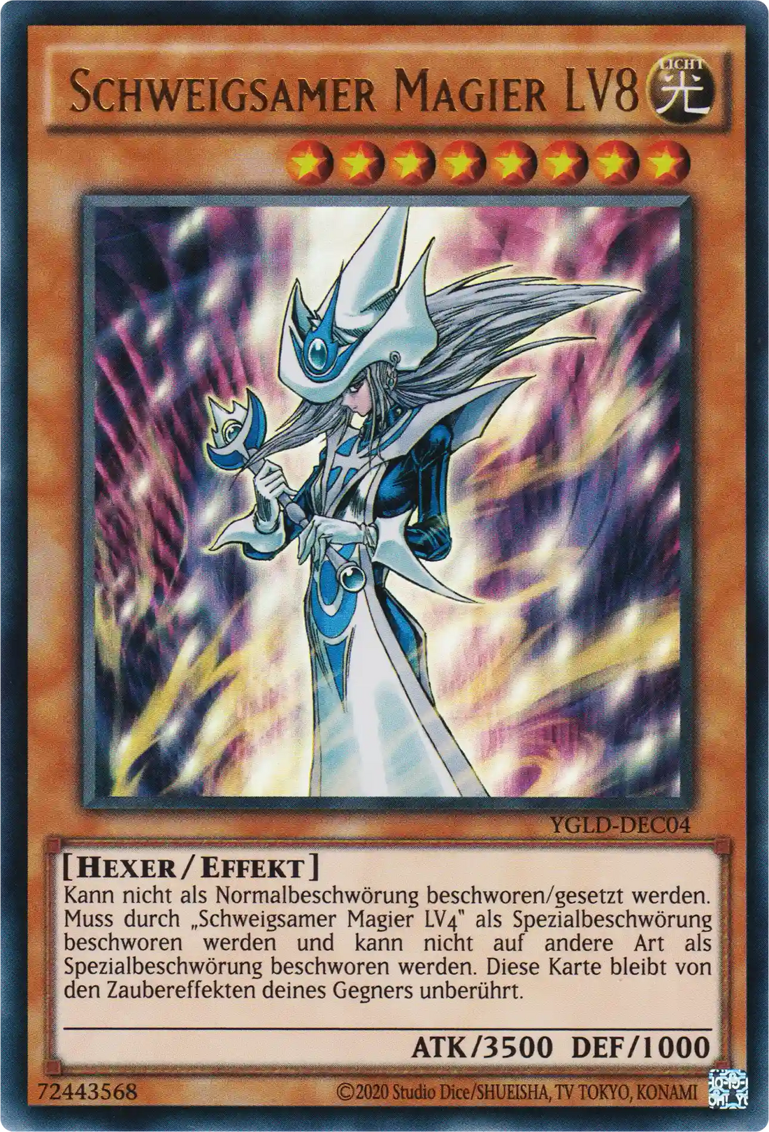 Schweigsamer Magier LV8 Yu-Gi-Oh! Karte YGLD-DEC04 Ultra Rare