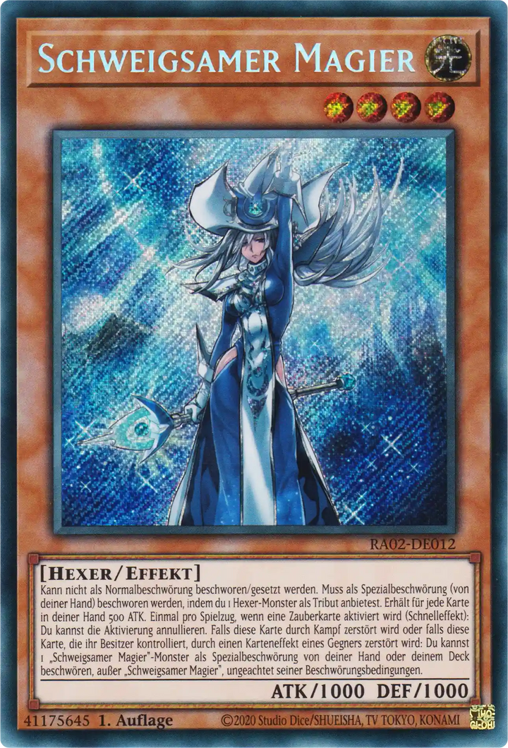 Schweigsamer Magier Yu-Gi-Oh! Karte RA02-DE012 Secret Rare