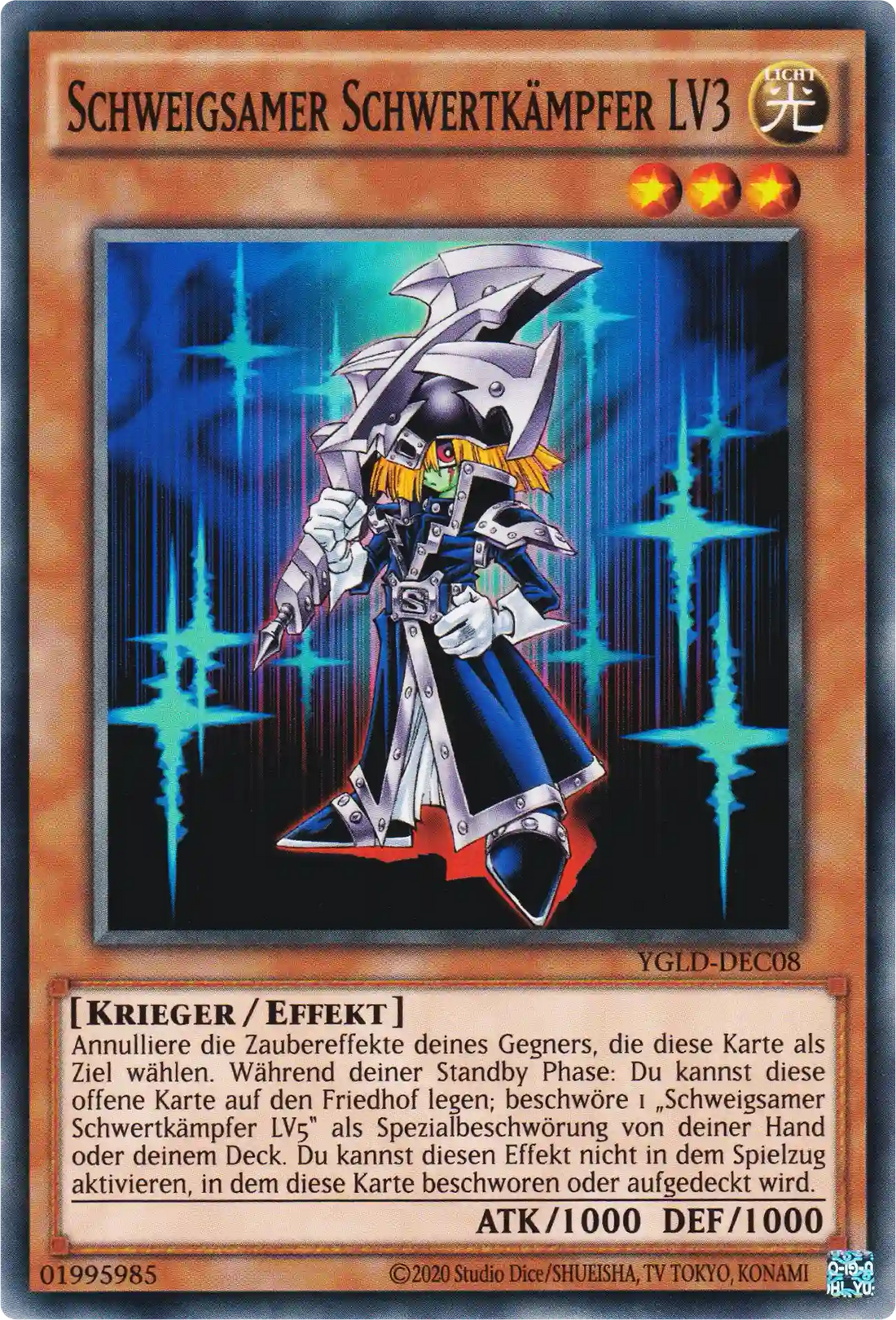 Schweigsamer Schwertkämpfer LV3 Yu-Gi-Oh! Karte YGLD-DEC08 Common