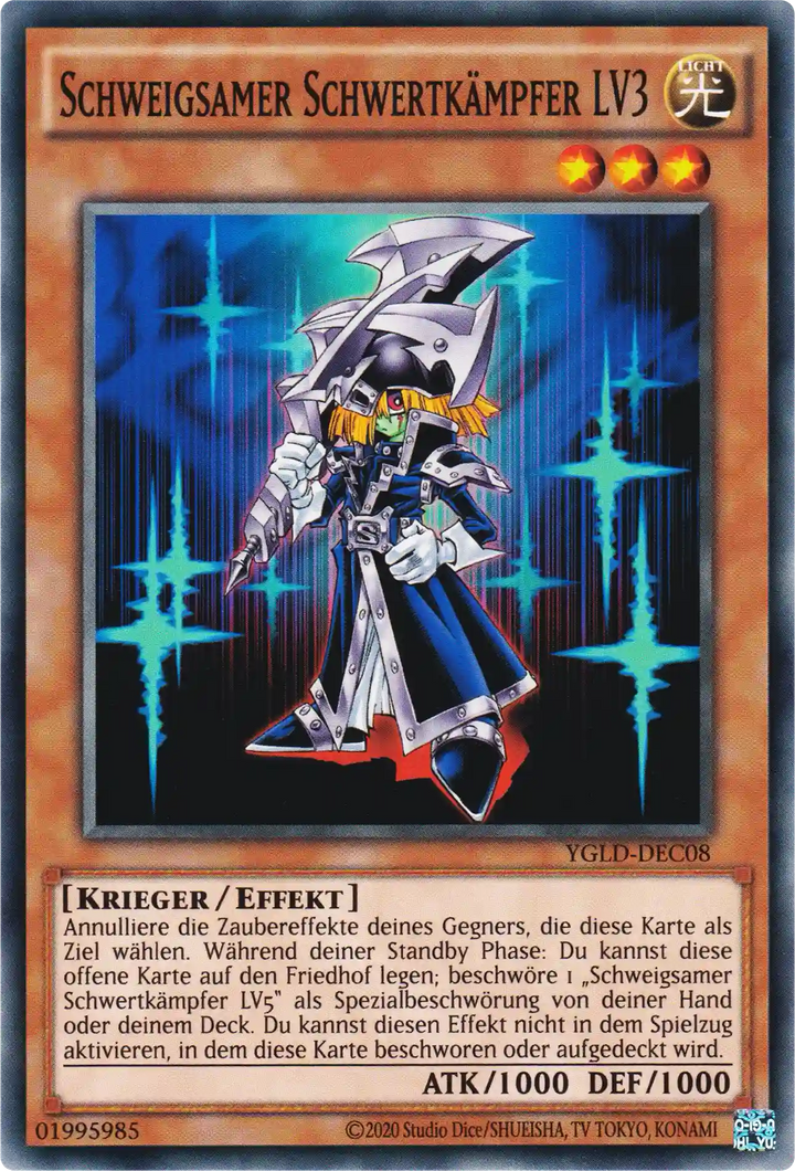 Schweigsamer Schwertkämpfer LV3 Yu-Gi-Oh! Karte YGLD-DEC08 Common