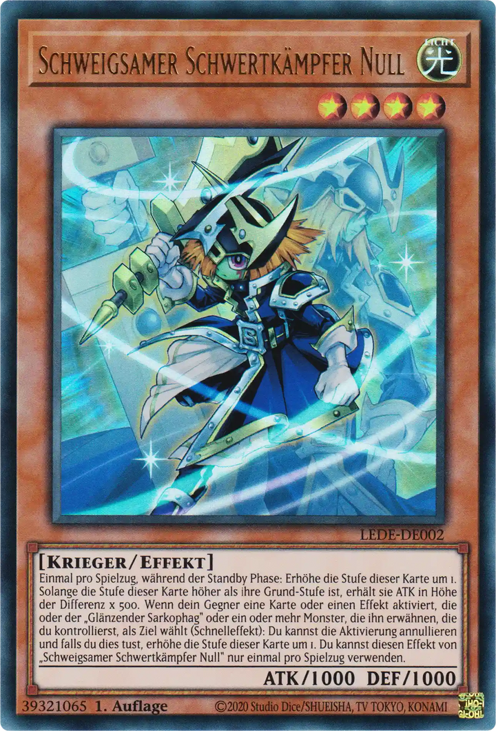 Schweigsamer Schwertkämpfer Null Yu-Gi-Oh! Karte LEDE-DE002 Ultra Rare