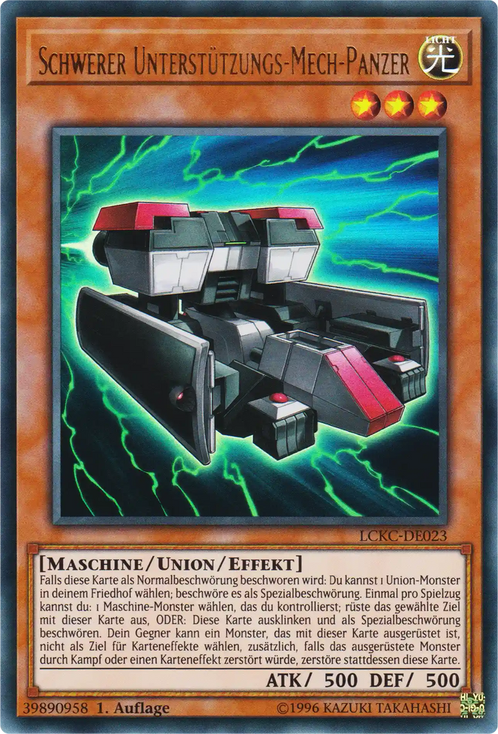 Schwerer Unterstützungs-Mech-Panzer Yu-Gi-Oh! Karte LCKC-DE023 Ultra Rare