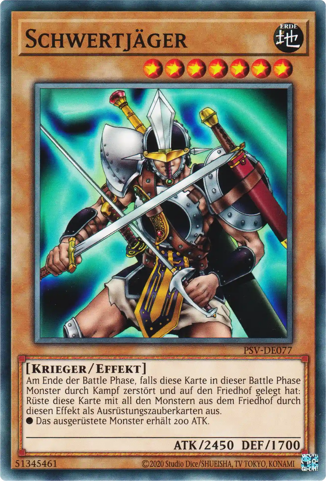 Schwertjäger Yu-Gi-Oh! Karte PSV-DE077 Common