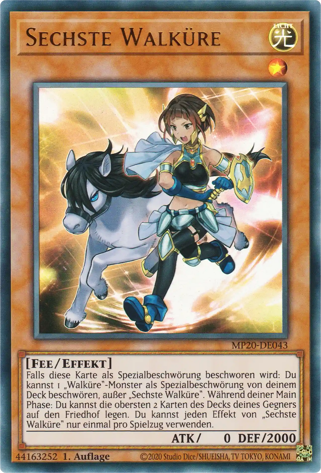 Sechste Walküre Yu-Gi-Oh! Karte MP20-DE043 Ultra Rare