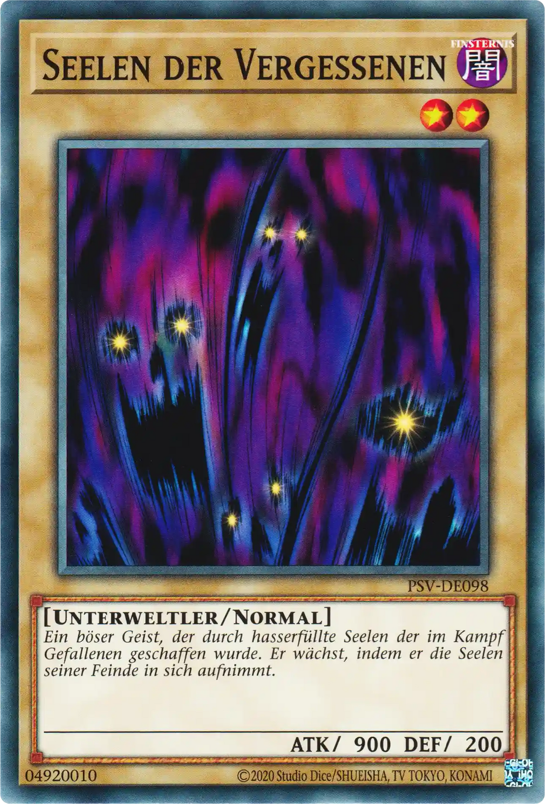 Seelen der Vergessenen Yu-Gi-Oh! Karte PSV-DE098 Common