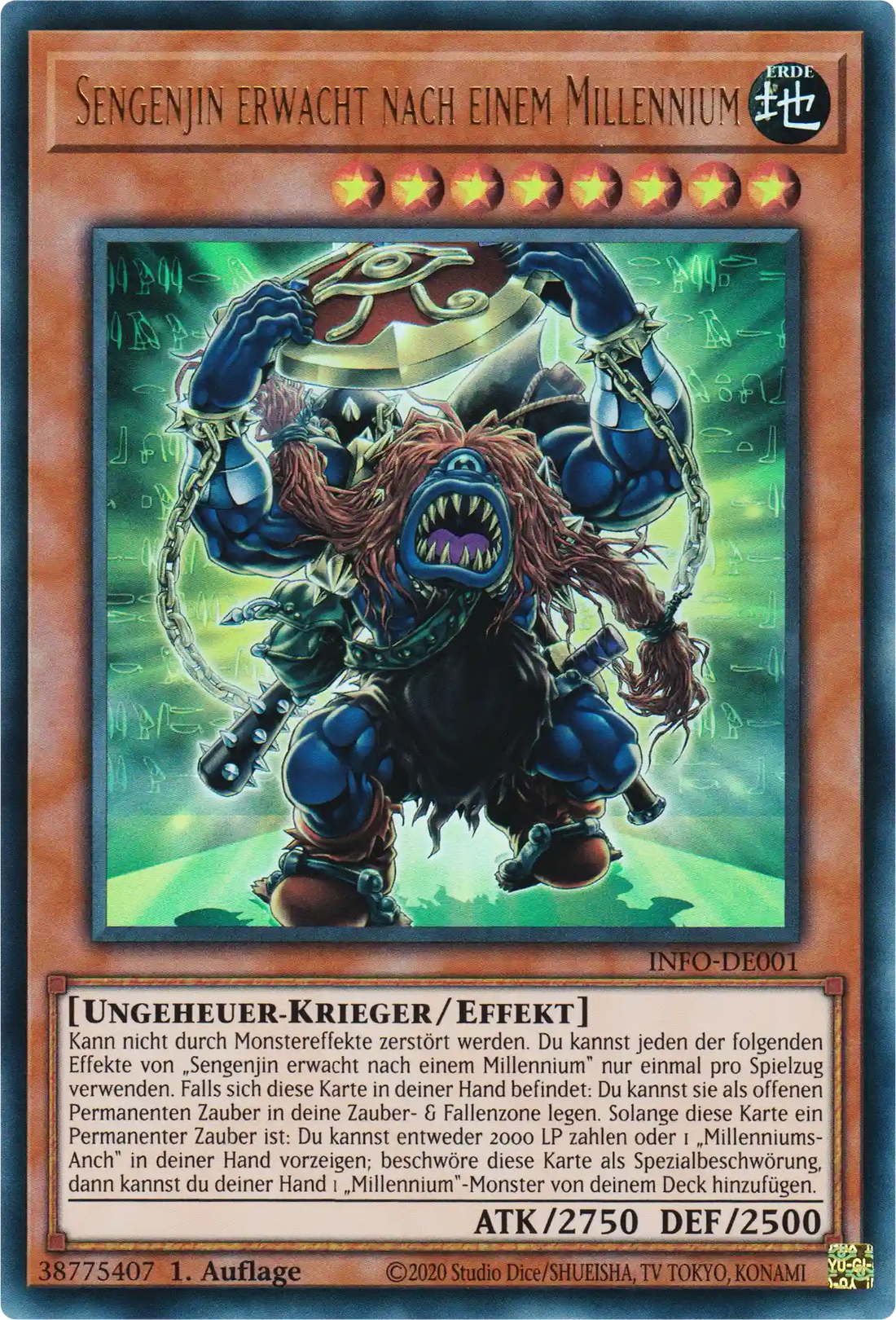 Sengenjin erwacht nach einem Millennium Yu-Gi-Oh! Karte INFO-DE001 Ultra Rare