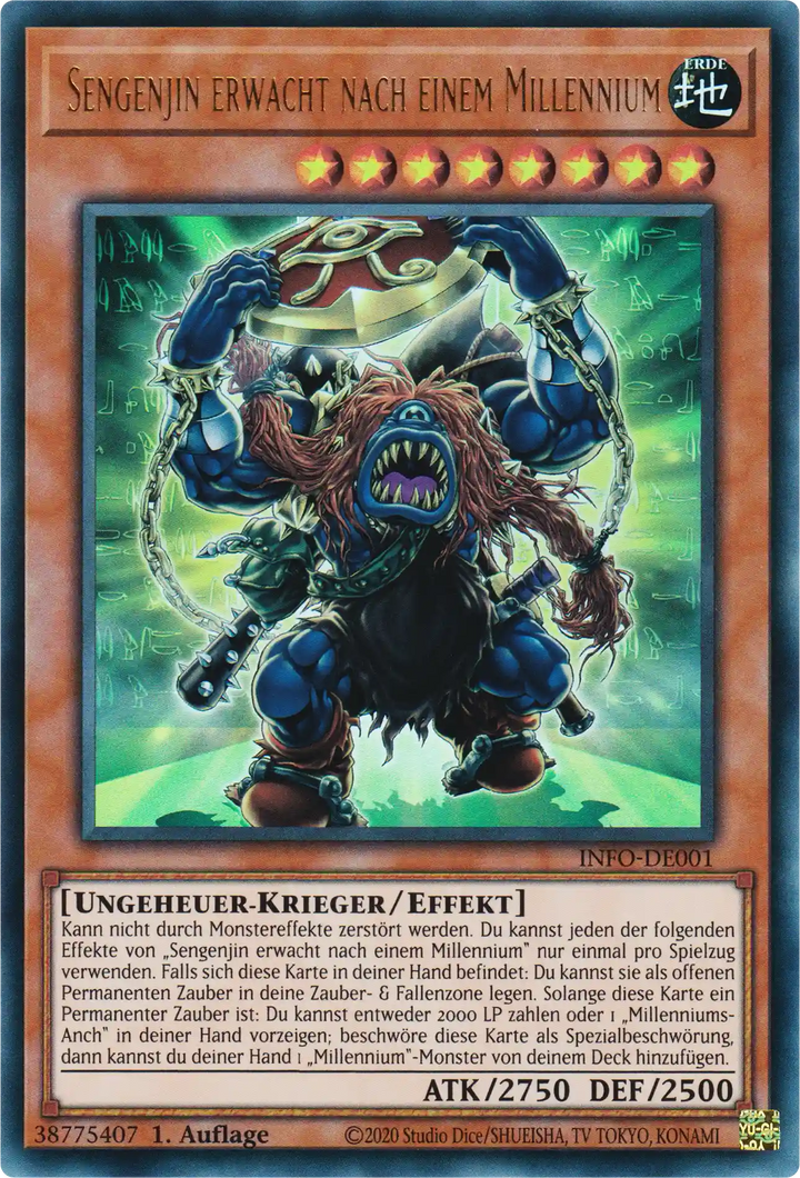 Sengenjin erwacht nach einem Millennium Yu-Gi-Oh! Karte INFO-DE001 Ultra Rare