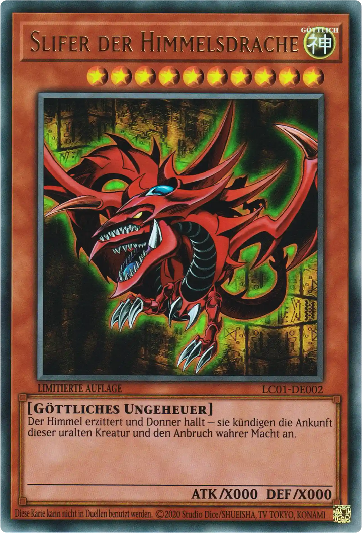 Slifer der Himmelsdrache Yu-Gi-Oh! Karte LC01-DE002 Ultra Rare