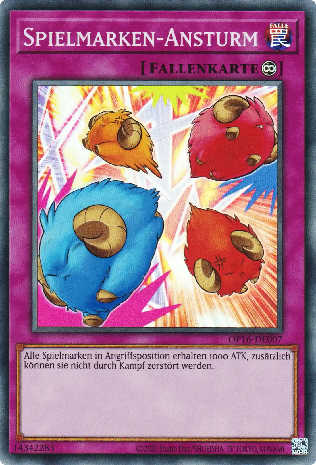 Spielmarken-Ansturm Yu-Gi-Oh! Karte OP16-DE007 Super Rare