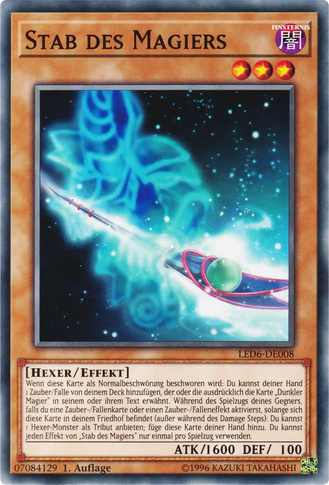 Stab des Magiers Yu-Gi-Oh! Karte LED6-DE008 Common