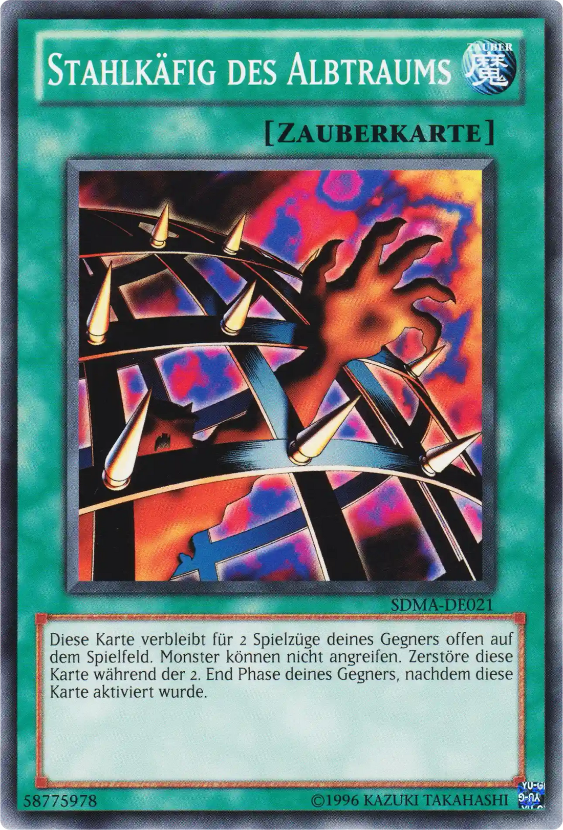 Stahlkäfig des Albtraums Yu-Gi-Oh! Karte SDMA-DE021 Common
