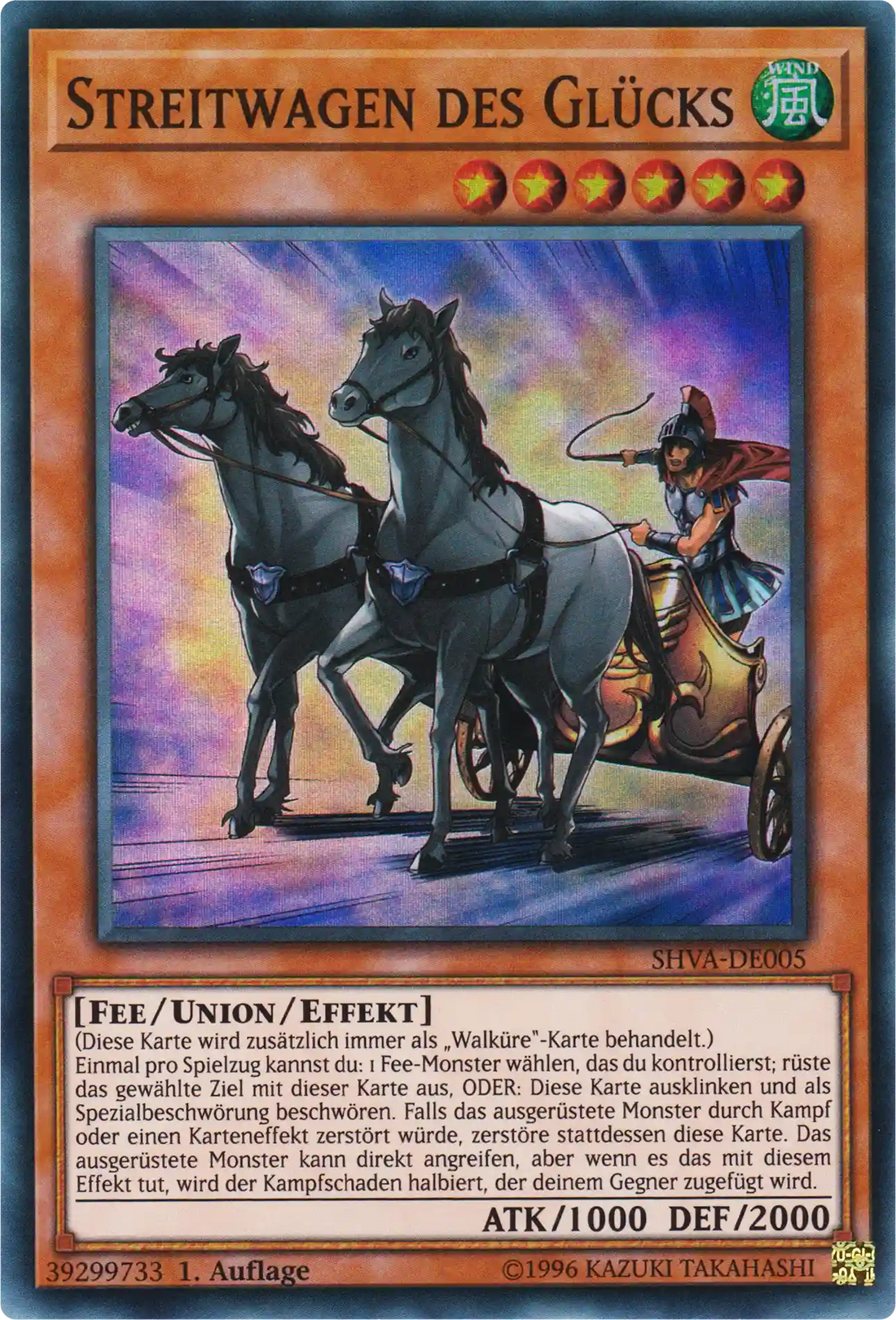 Streitwagen des Glücks Yu-Gi-Oh! Karte SHVA-DE005 Super Rare