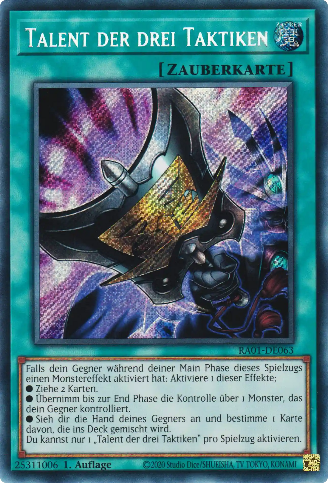 Talent der drei Taktiken Yu-Gi-Oh! Karte RA01-DE063 Secret Rare
