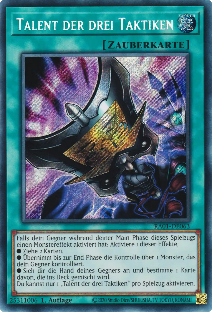 Talent der drei Taktiken Yu-Gi-Oh! Karte RA01-DE063 Secret Rare