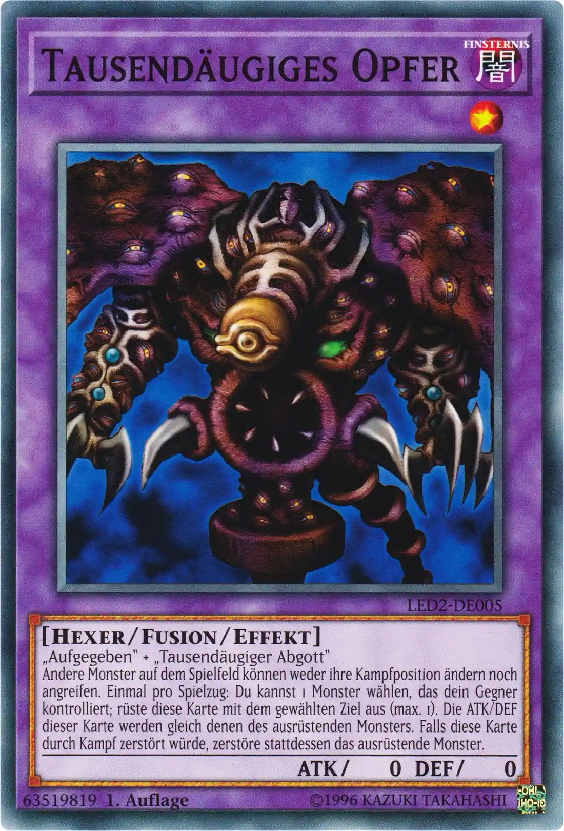 Tausendäugiges Opfer Yu-Gi-Oh! Karte LED2-DE005 Common