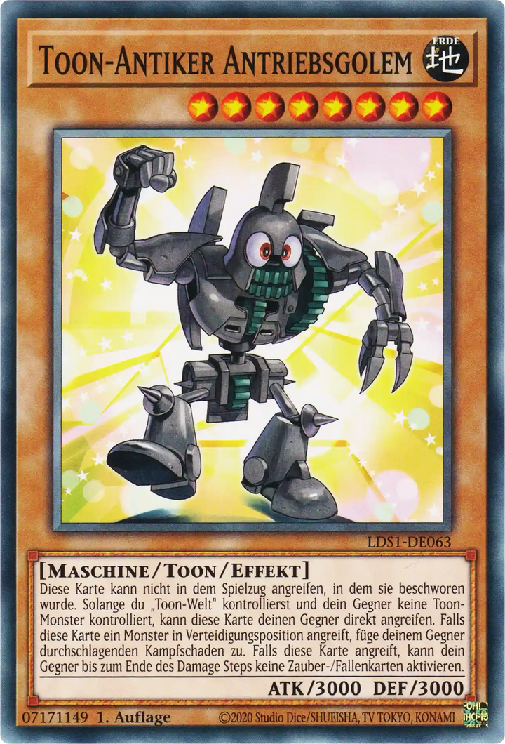 Toon-Antiker Antriebsgolem Yu-Gi-Oh! Karte LDS1-DE063 Common