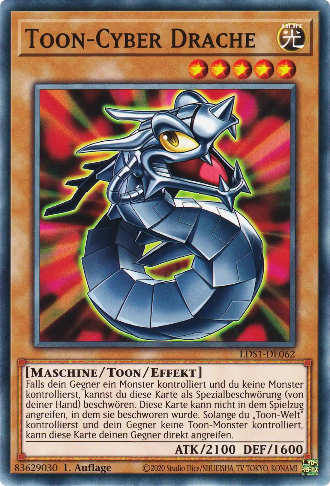 Toon-Cyber Drache Yu-Gi-Oh! Karte LDS1-DE062 Common