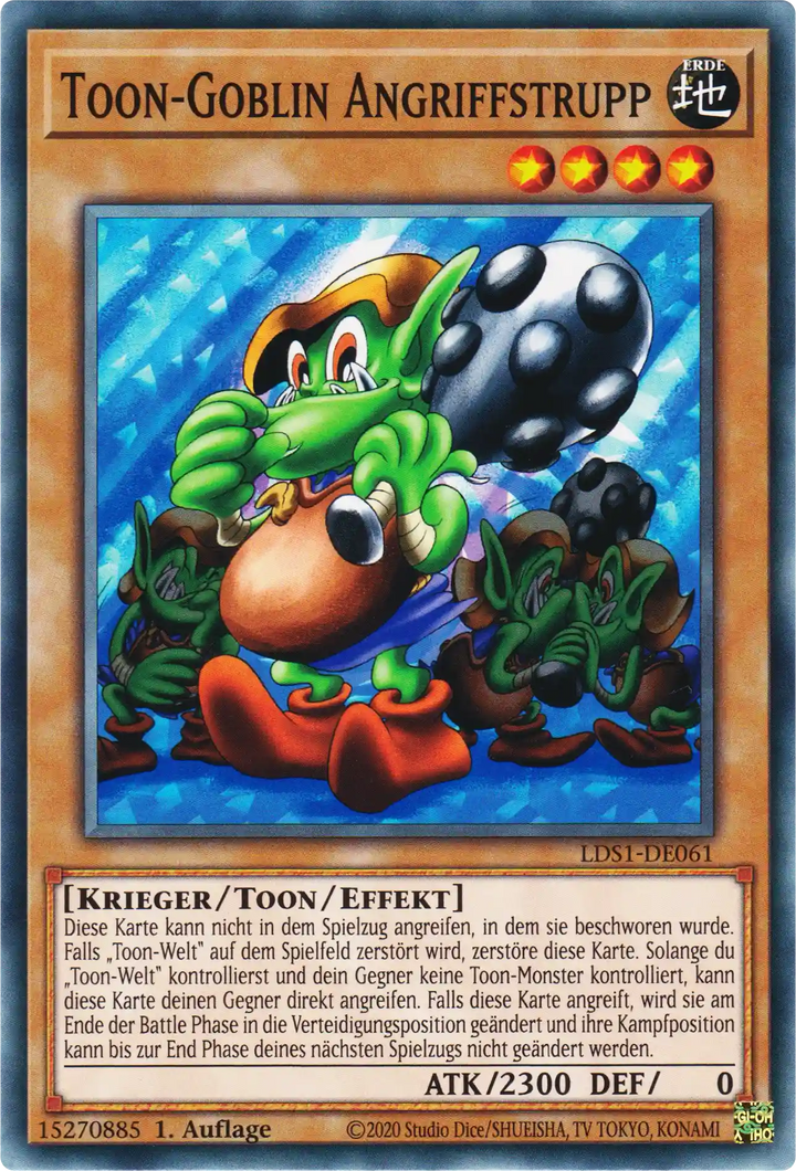 Toon-Goblin Angriffstrupp Yu-Gi-Oh! Karte LDS1-DE061 Common