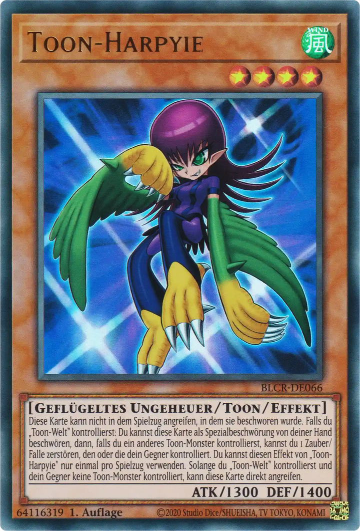 Toon-Harpyie Yu-Gi-Oh! Karte BLCR-DE066 Ultra Rare