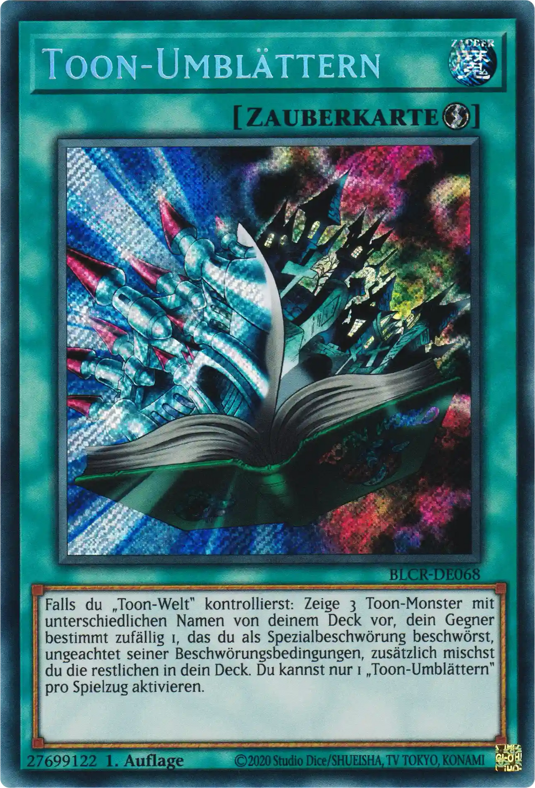 Toon-Umblättern Yu-Gi-Oh! Karte BLCR-DE068 Secret Rare