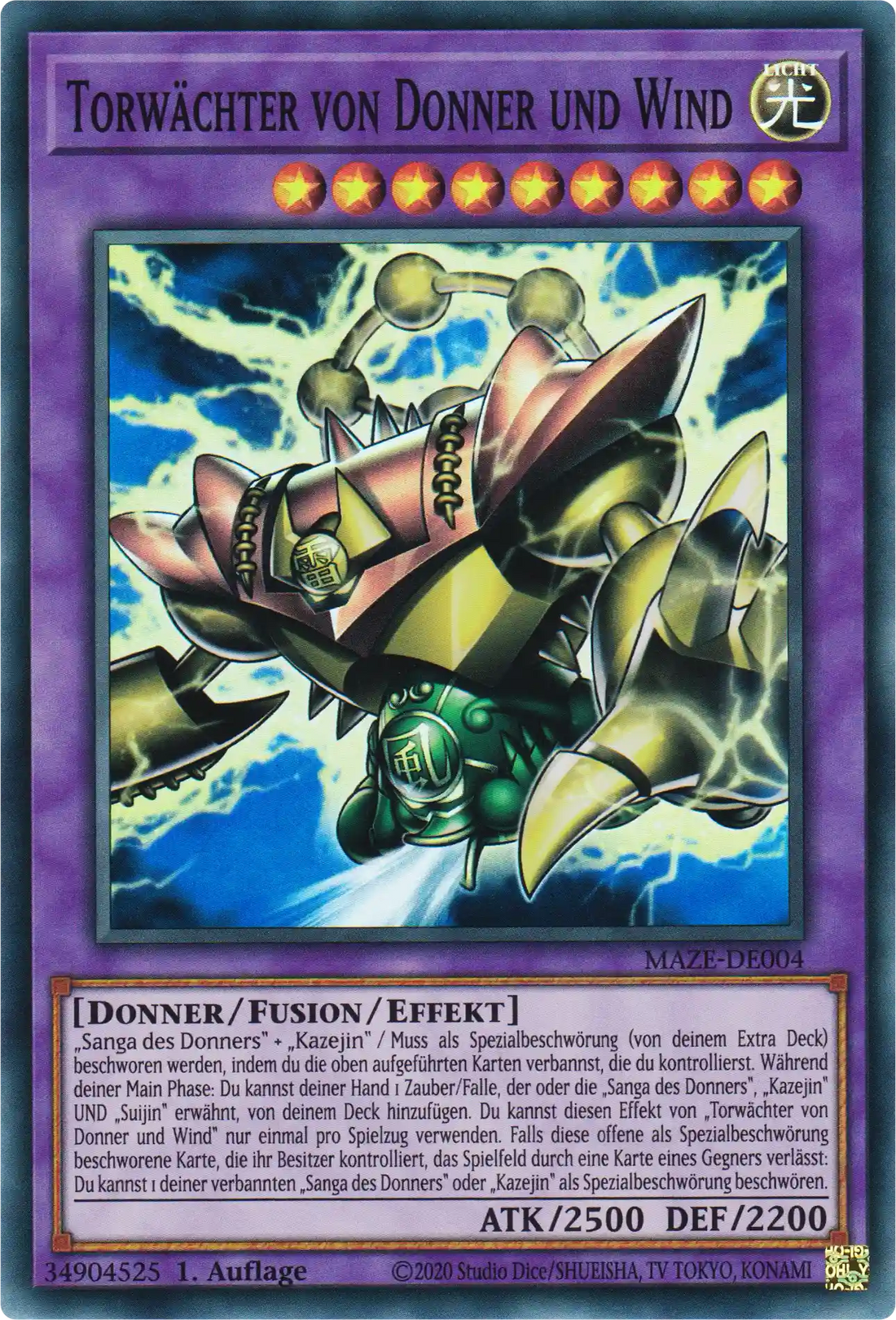 Torwächter von Donner und Wind Yu-Gi-Oh! Karte MAZE-DE004 Super Rare