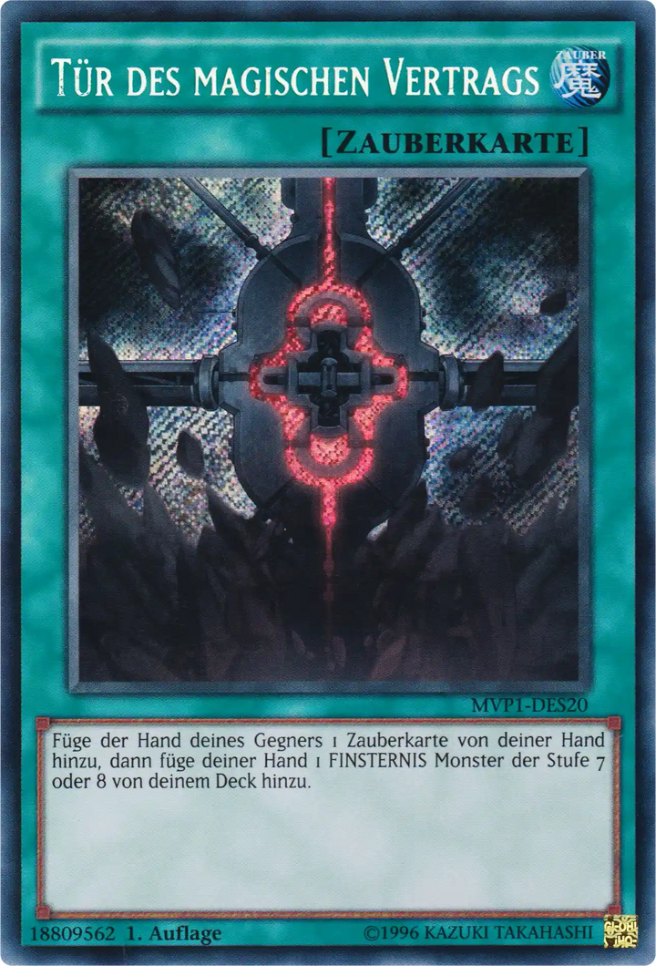 Tür des magischen Vertrags Yu-Gi-Oh! Karte MVP1-DES20 Secret Rare