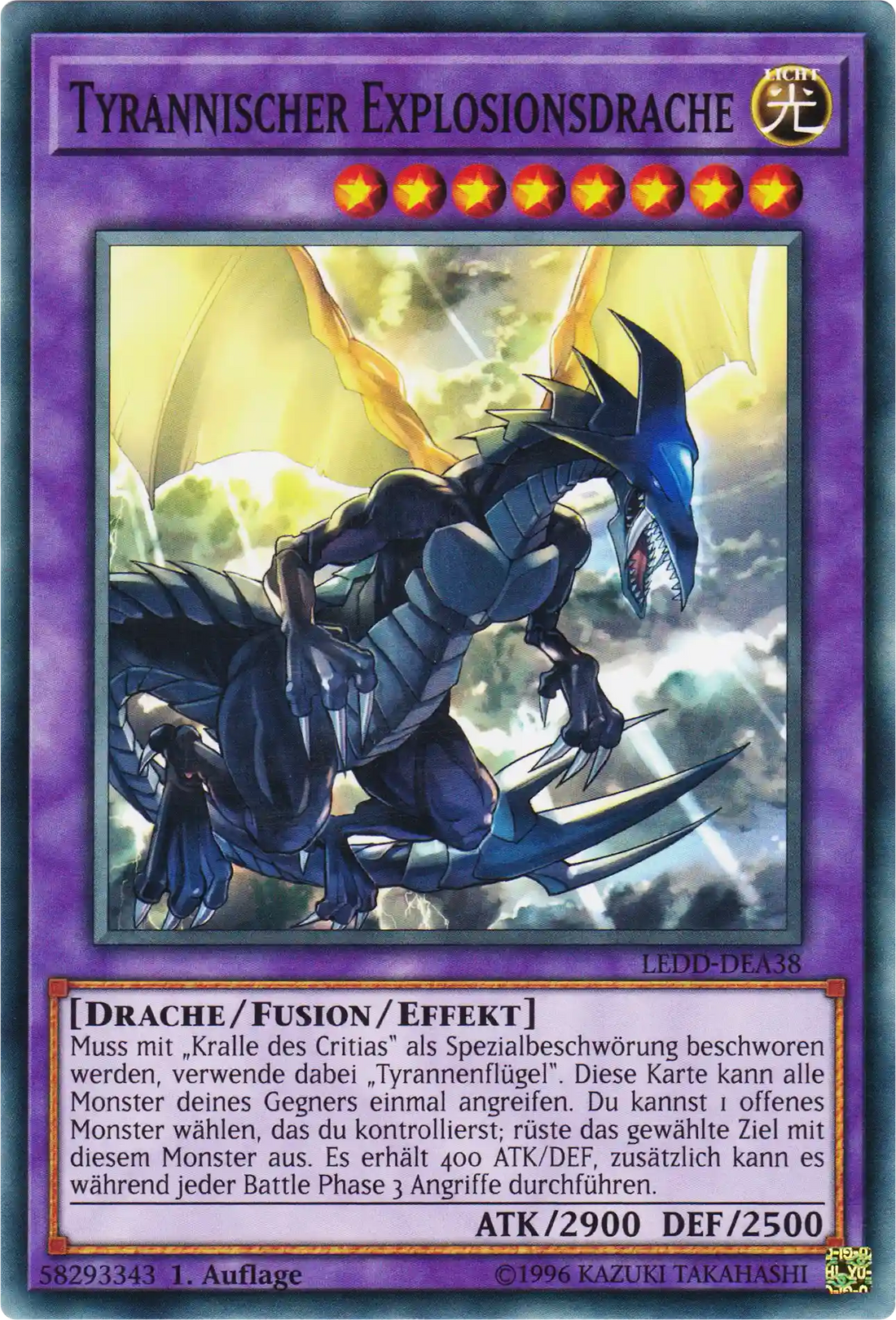 Tyrannischer Explosionsdrache Yu-Gi-Oh! Karte LEDD-DEA38 Common