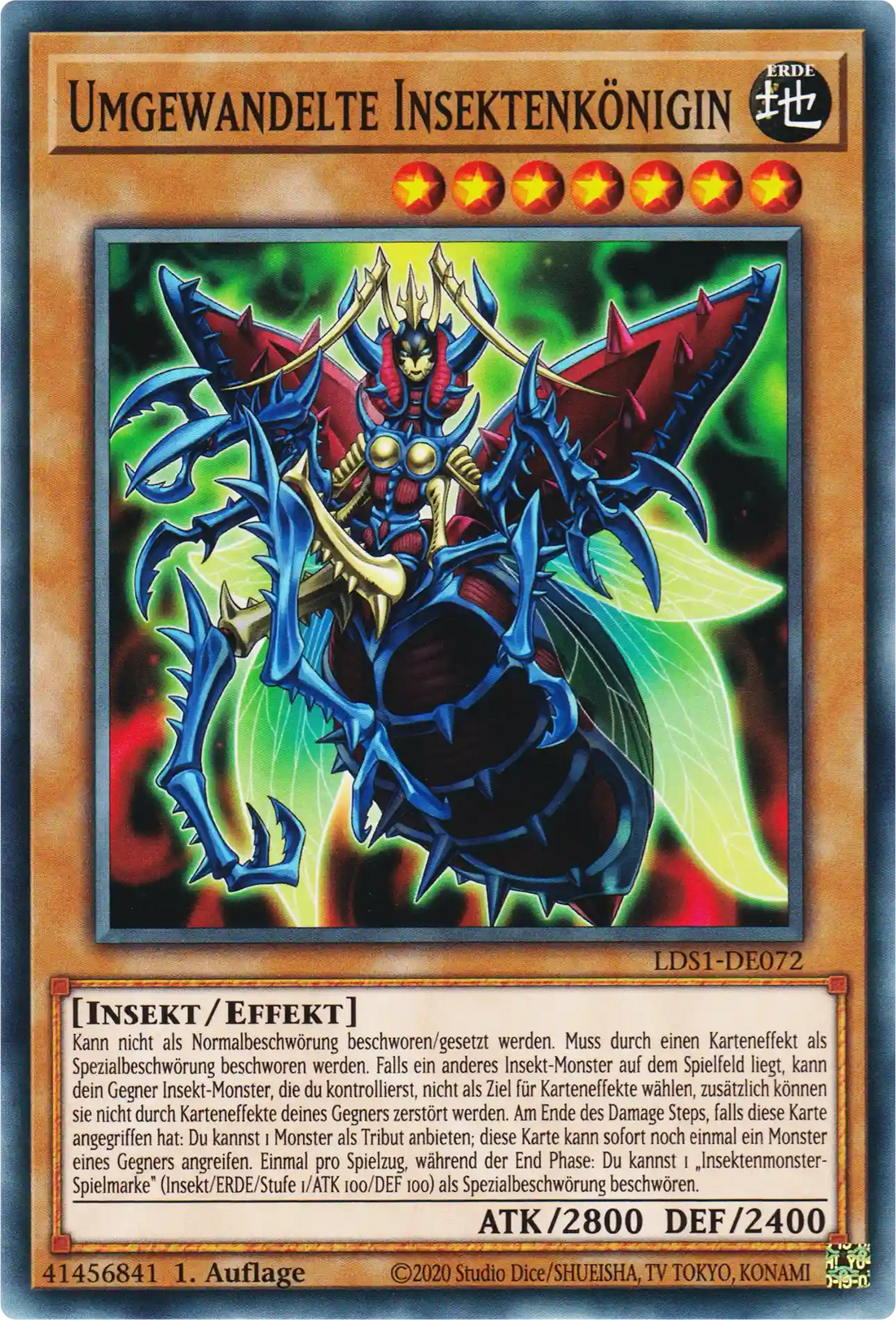 Umgewandelte Insektenkönigin Yu-Gi-Oh! Karte LDS1-DE072 Common