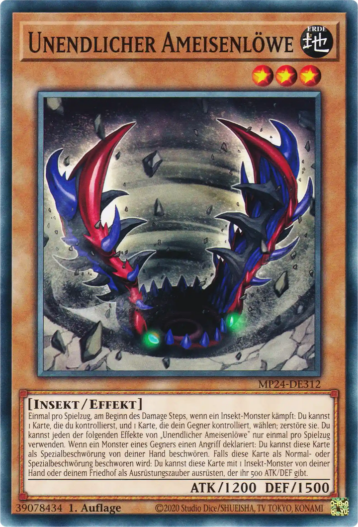 Unendlicher Ameisenlöwe Yu-Gi-Oh! Karte MP24-DE312 Common