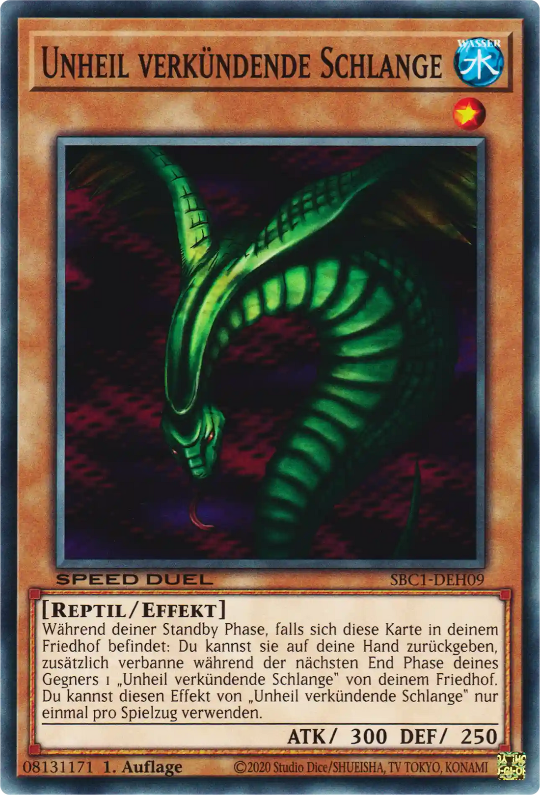 Unheil verkündende Schlange Yu-Gi-Oh! Karte SBC1-DEH09 Common