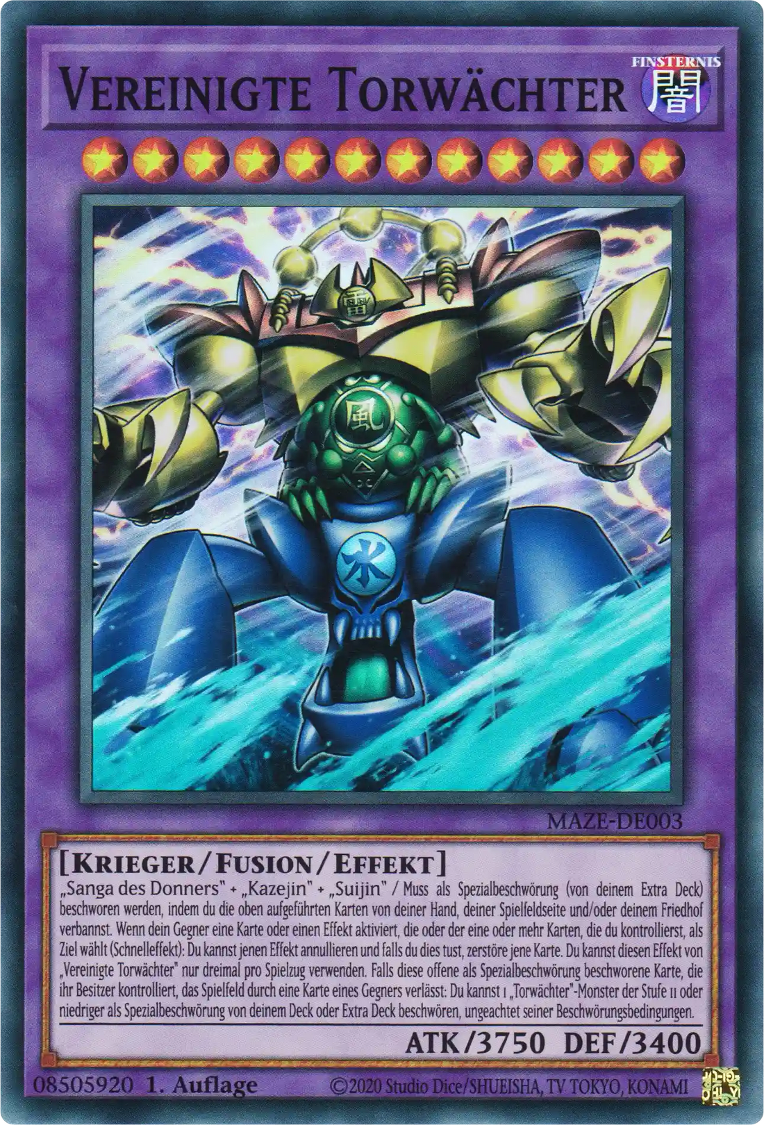 Vereinigte Torwächter Yu-Gi-Oh! Karte MAZE-DE003 Super Rare