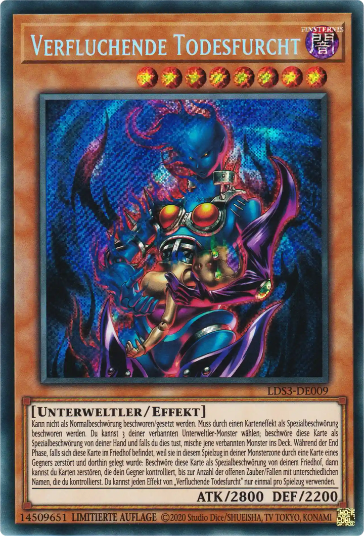 Verfluchende Todesfurcht Yu-Gi-Oh! Karte LDS3-DE009 Secret Rare