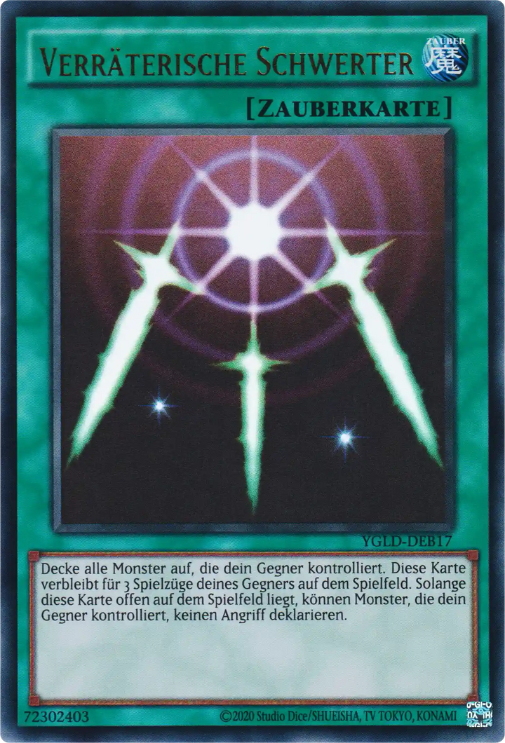 Verräterische Schwerter Yu-Gi-Oh! Karte YGLD-DEB17 Ultra Rare