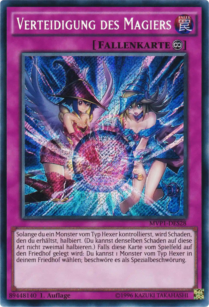 Verteidigung des Magiers Yu-Gi-Oh! Karte MVP1-DES28 Secret Rare