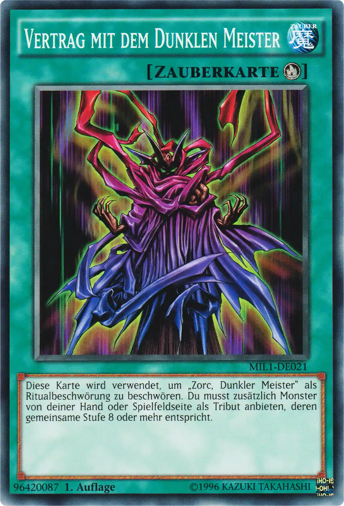 Vertrag mit dem Dunklen Meister Yu-Gi-Oh! Karte MIL1-DE021 Common