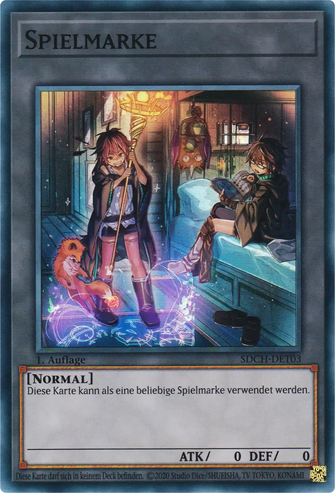 Verzaubererin-Spielmarke Yu-Gi-Oh! Karte SDCH-DET03 Super Rare